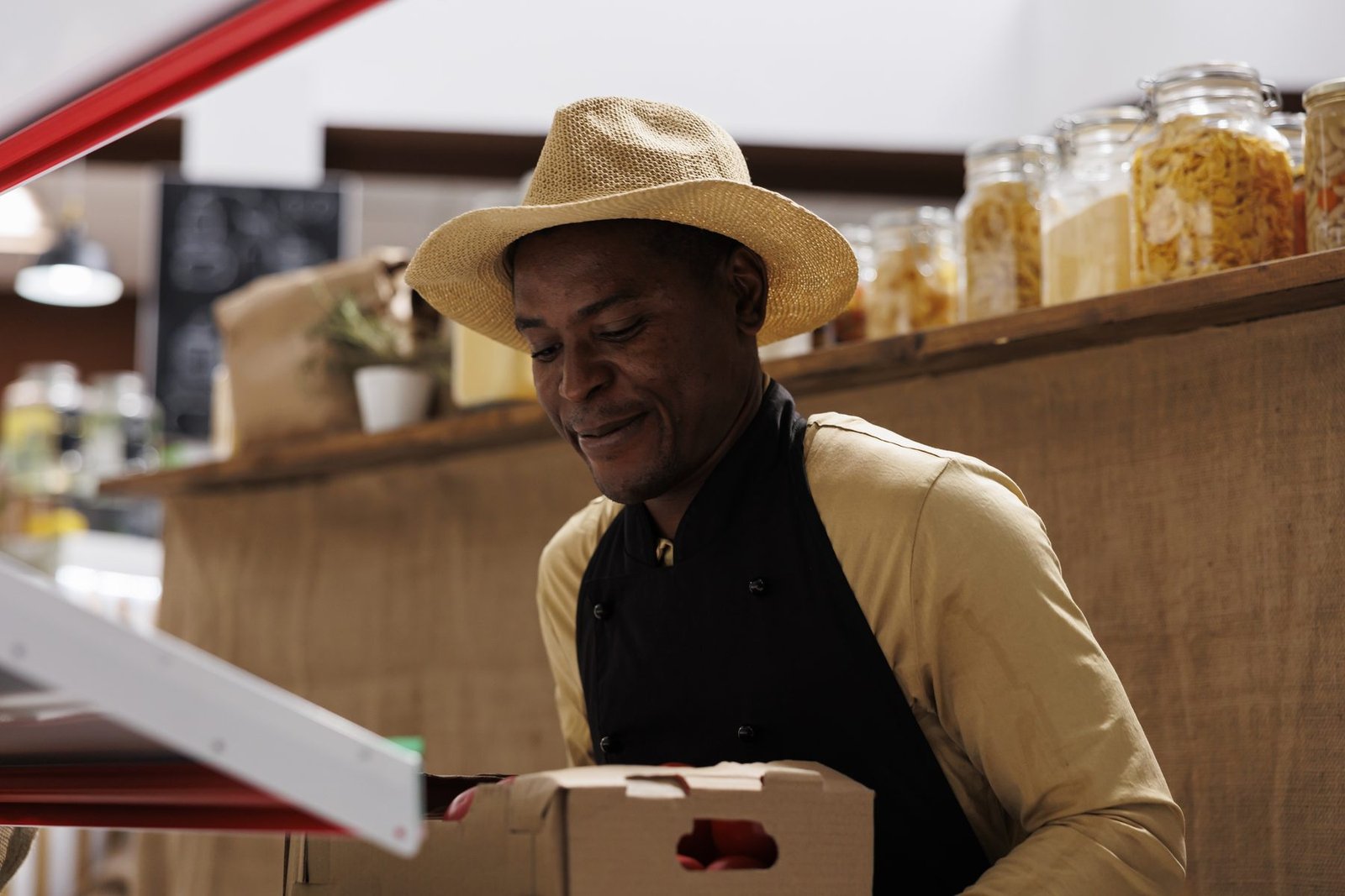 Vendor with fresh produce